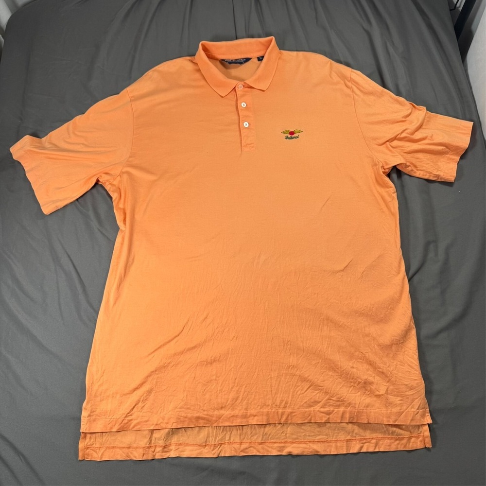 Polo Golf Ralph Lauren Polo Shirt Mens XL Orange Pima Baltusrol Club Embroidered